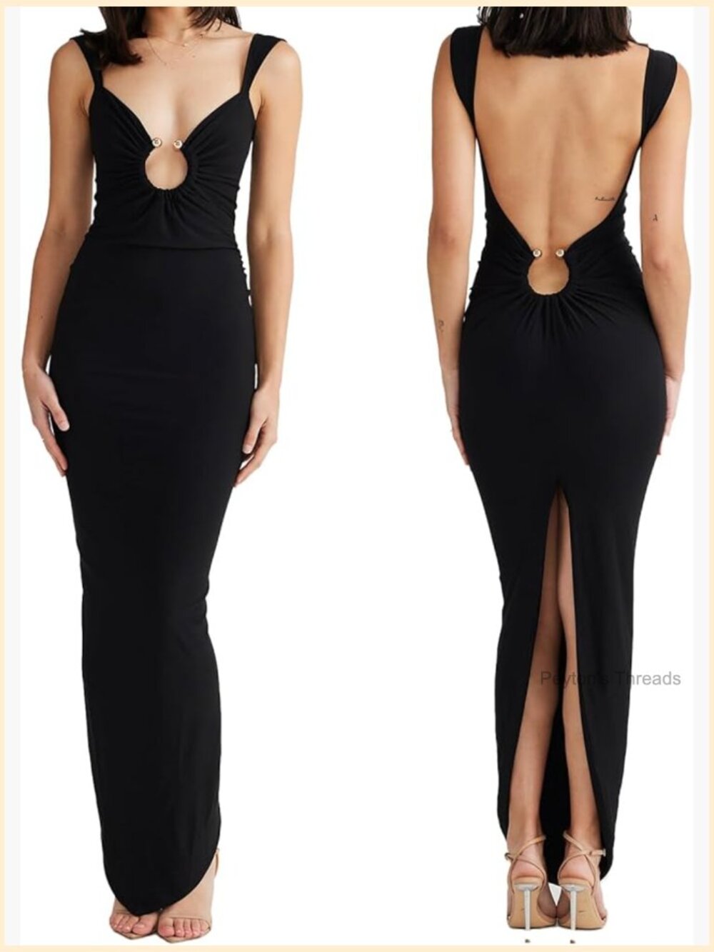 Sexy Backless V-Neck Sleeveless Open Split Maxi Dress Bodycon Party Cocktail